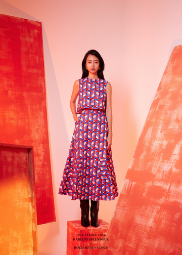 Marbella Maxi Skirt in Cubist