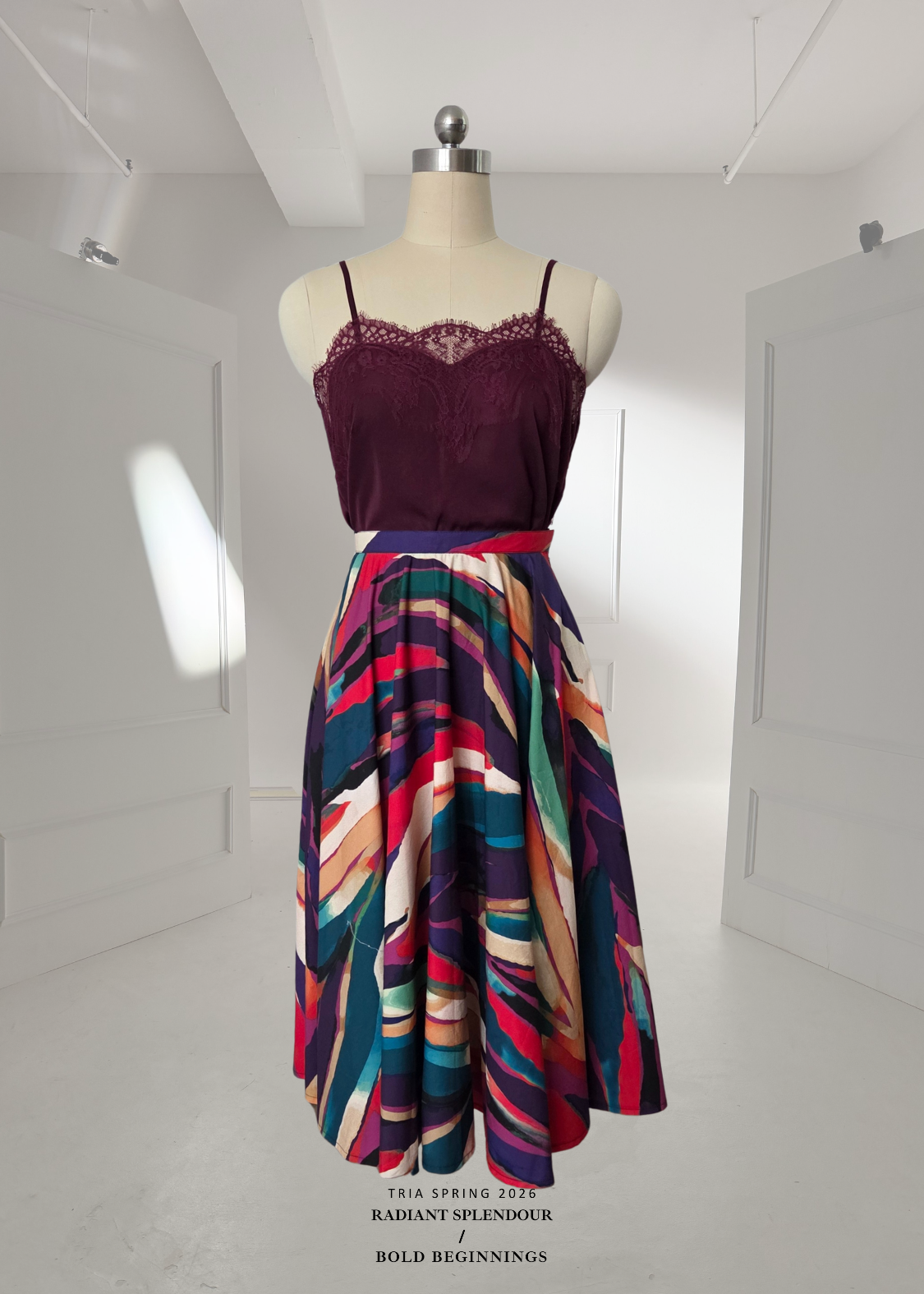 Ida Skirt in Feather Fronds Vivid