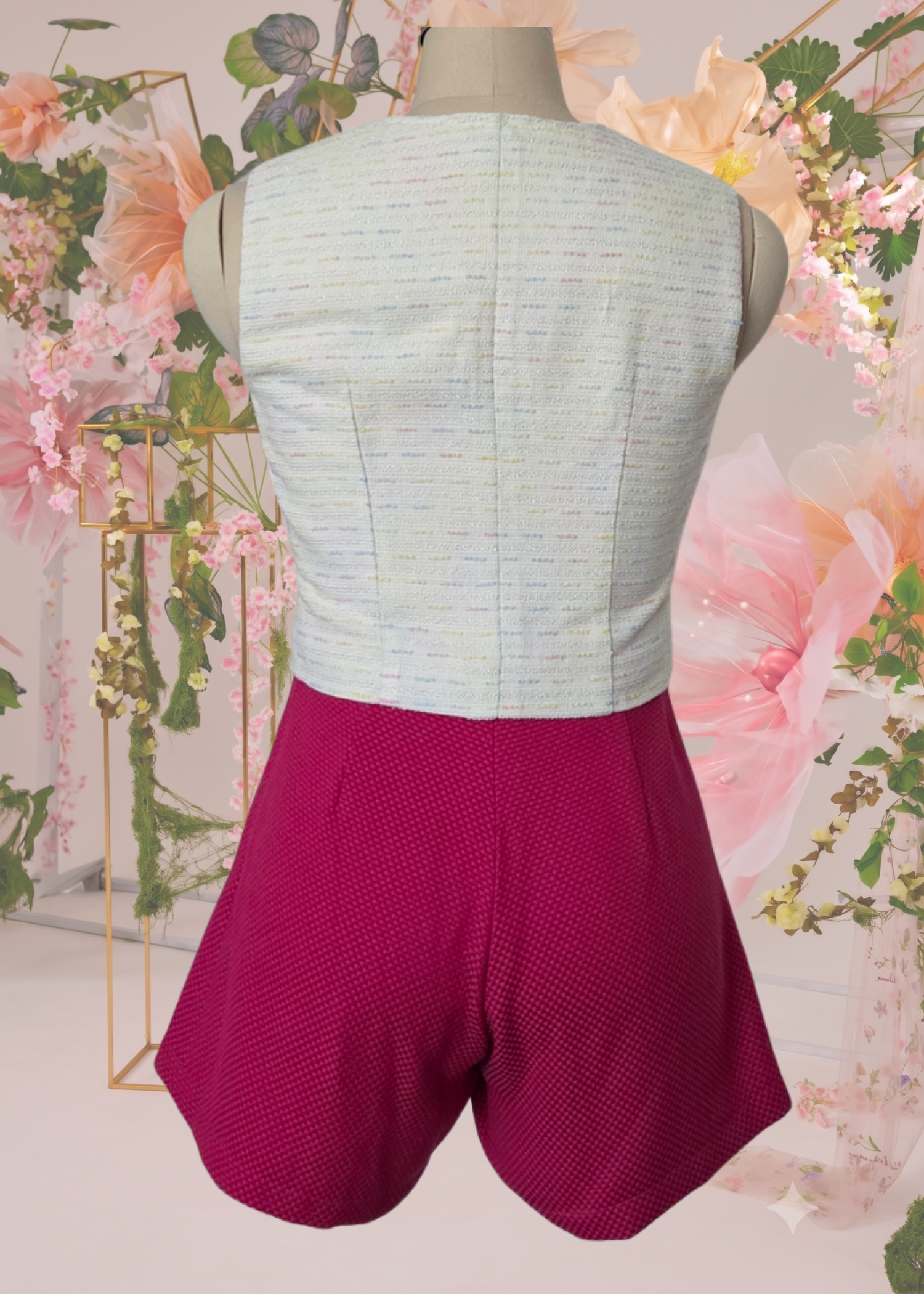 Juniper Waistcoat Top in Sugar Almond