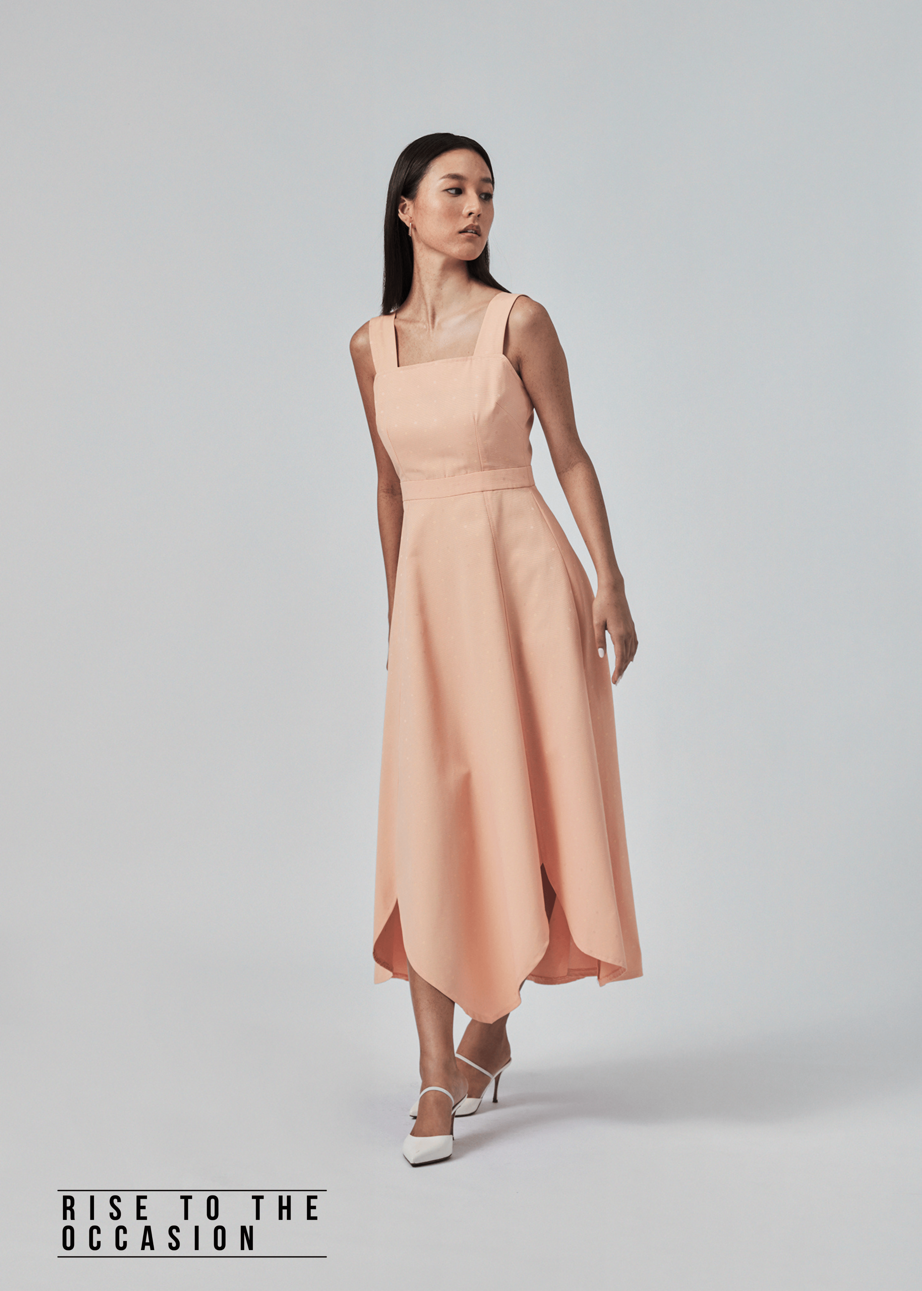 Lilia Dress in Apricot Sherbet