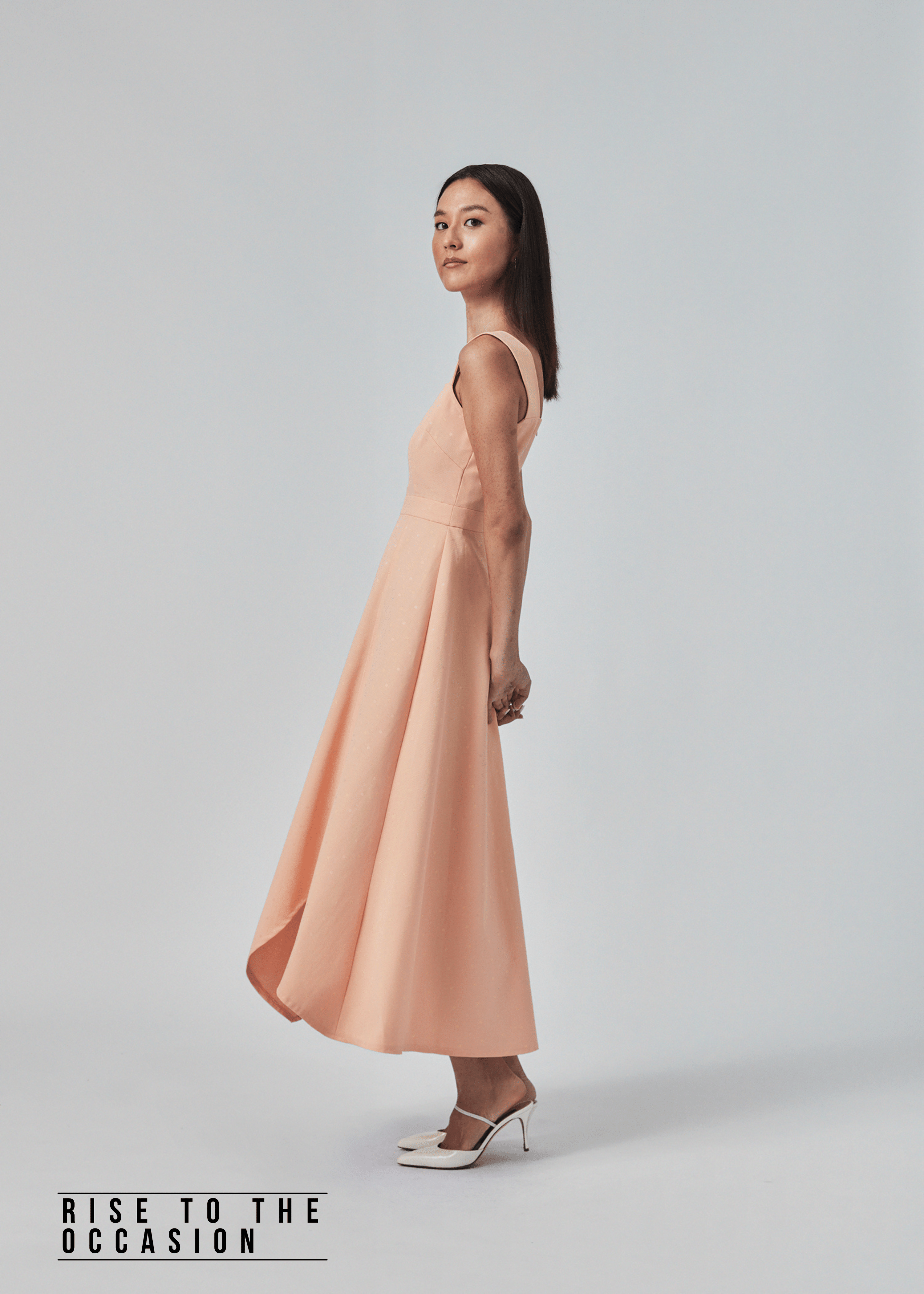 Lilia Dress in Apricot Sherbet