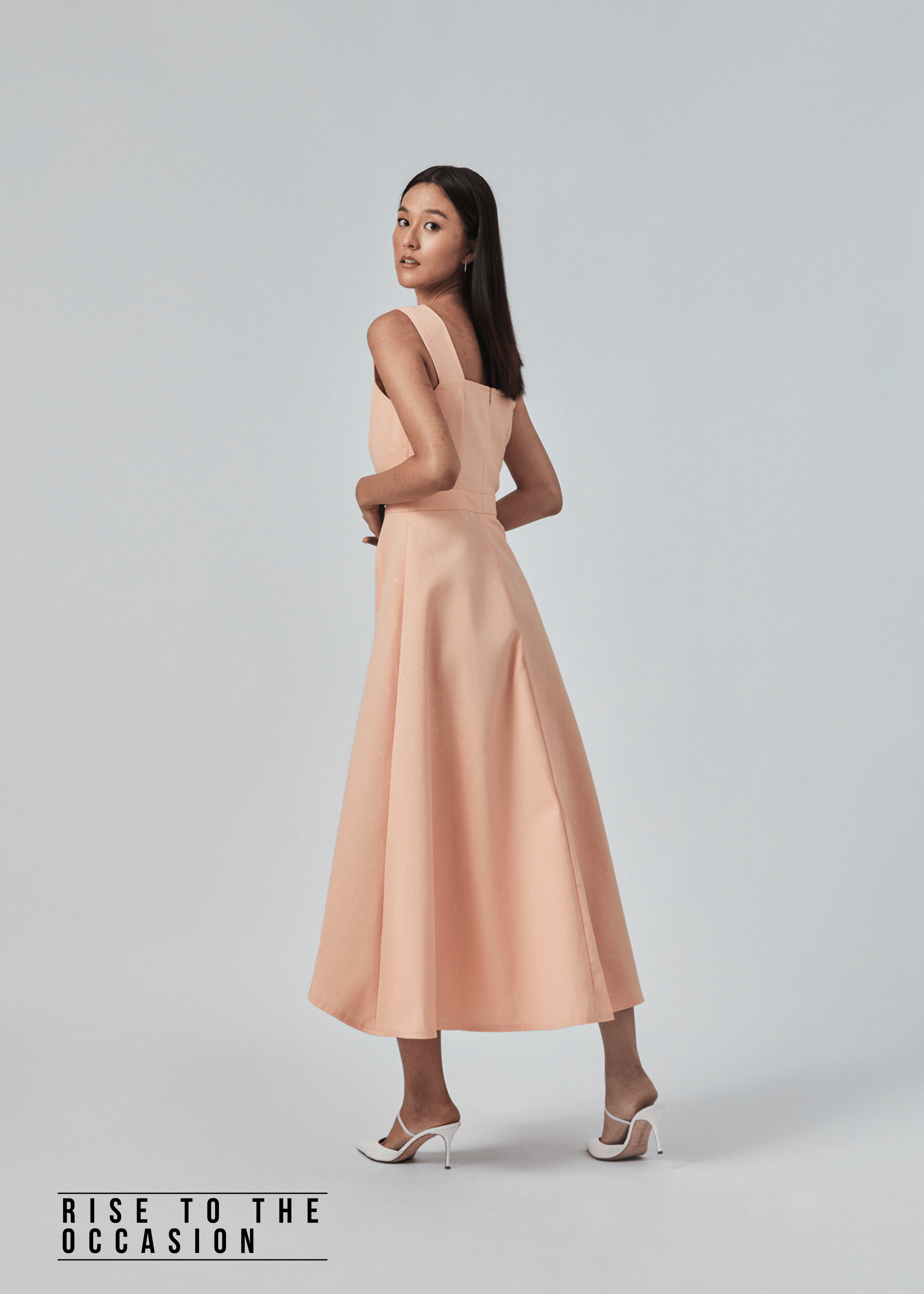 Lilia Dress in Apricot Sherbet