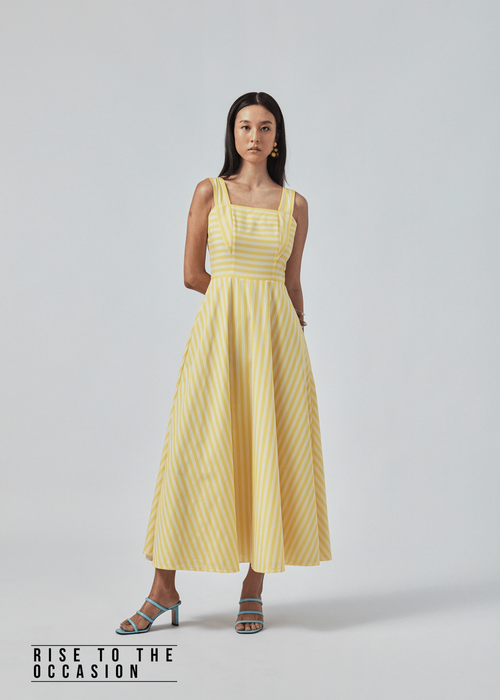 Maiva Maxi Dress in Canary and Liqourice