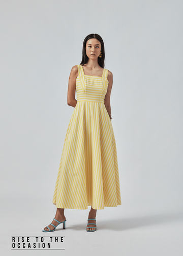 Maiva Maxi Dress in Canary and Liqourice