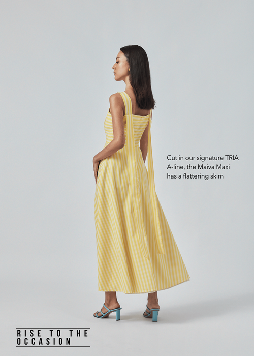 Maiva Maxi Dress in Canary and Liqourice