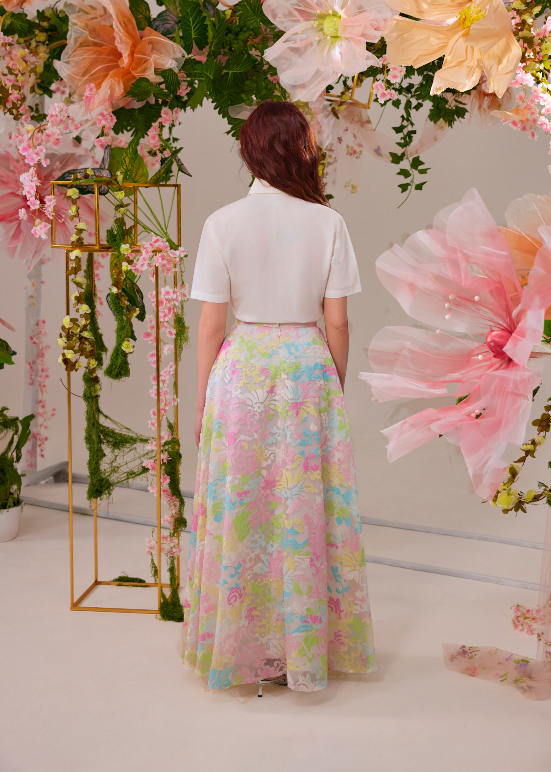 Ophelia Maxi Skirt in Pastel Anemone