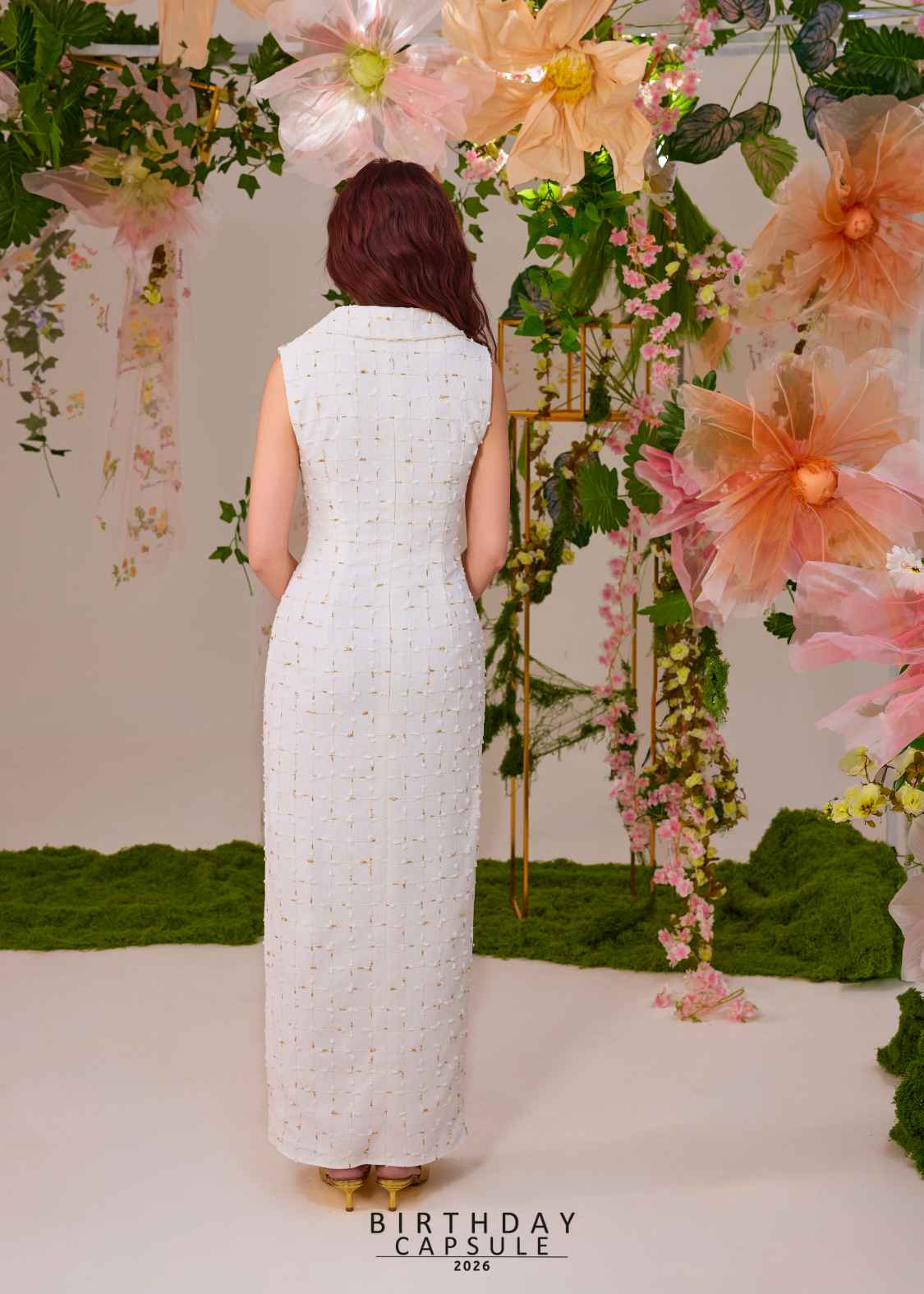 Sophie Dress in Gold Flake