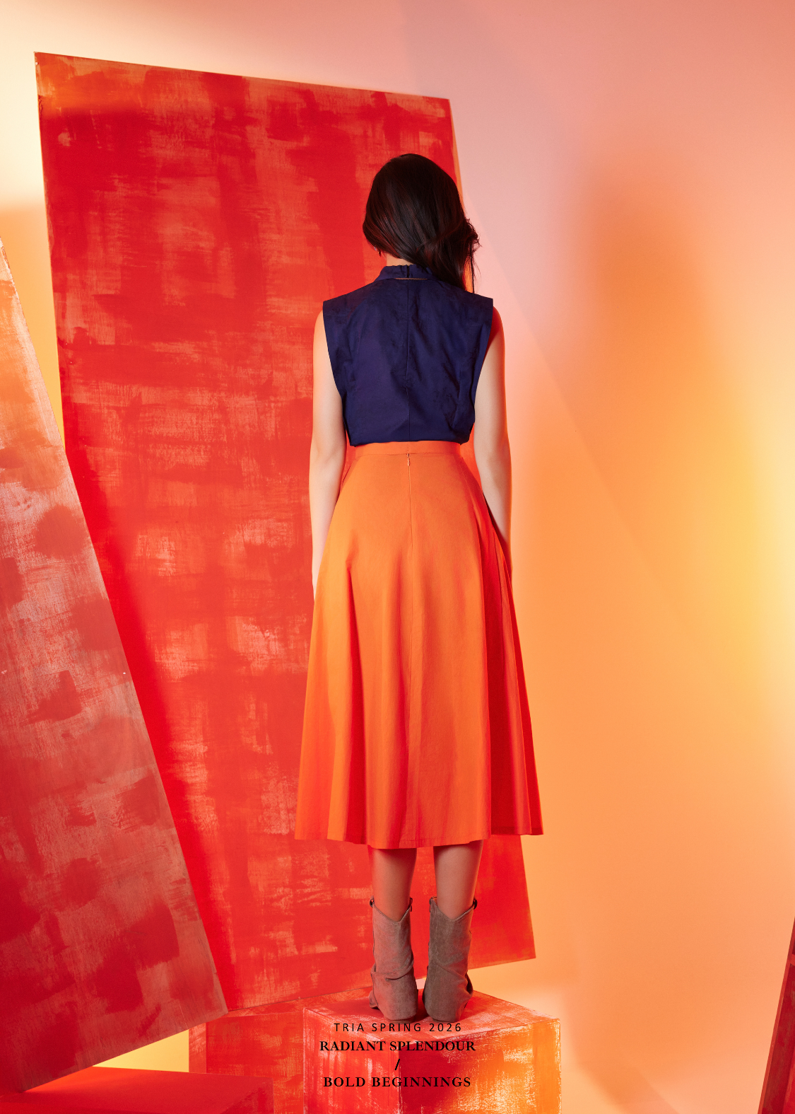 Spire Skirt in Tangerine