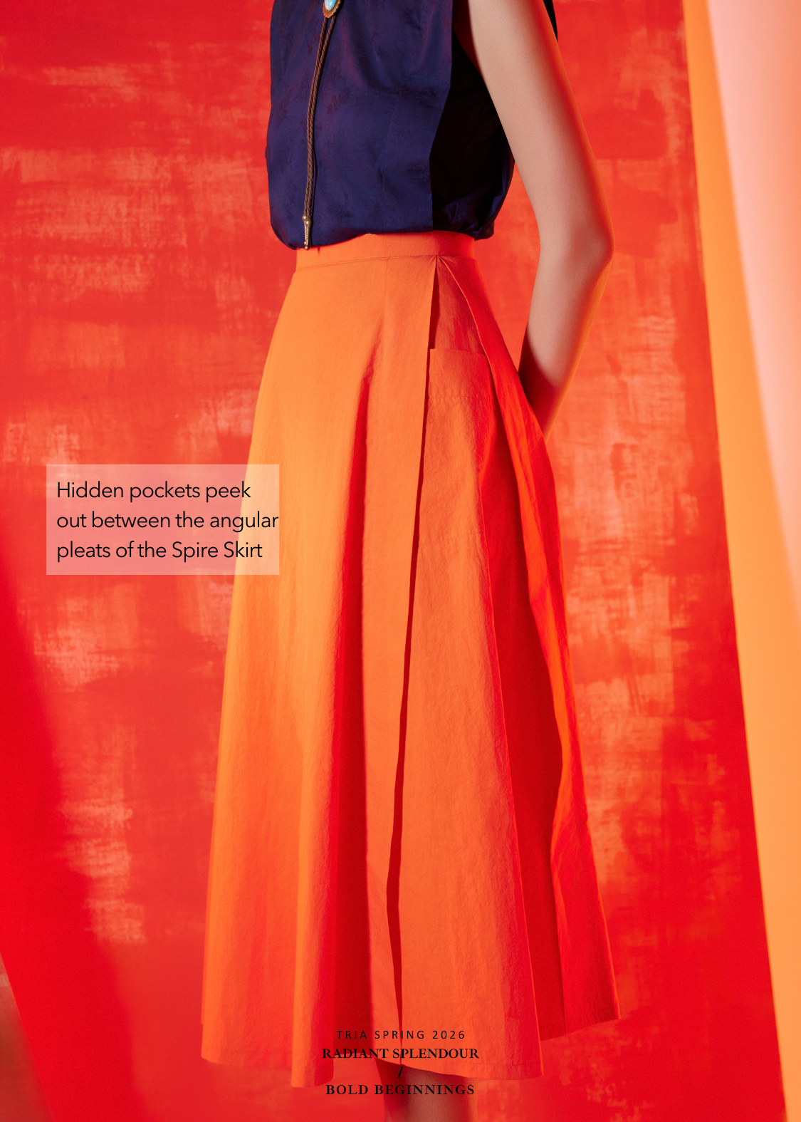Spire Skirt in Tangerine